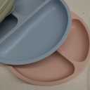 KeaBabies Suction Plates with Lids for Baby - 3-Pack 100% Silicone Suction Plates for Baby, Kids,Toddler Plates,Divided Baby Plates with Suction,Lids, BPA-Free, Microwave, Dishwasher Safe (Mellow)