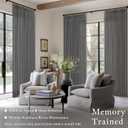 Charcoal Grey Linen Curtains 102 Inches Long for Living Room Pinch Pleated Drape with Hooks Rings for Track System Light Filtering Gray 102 Inch Curtain for Bedroom Sliding Patio Door 2 Panels 50x102
