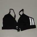 adidas Women's 3 Stripes Active Essentials Cotton Triangle Wrap Bralette (Medium, Black)