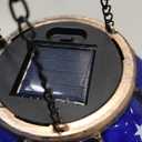 TERESA'S COLLECTIONS Hot Air Balloon Solar Lantern for Patriotic Garden Decor, 4th of July Hanging Flickering Flame Outdoor Lights for Trees, Blue&Red Memorial Day Decorations for Party Gift for Mom