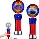 The Dreidel Company Light Up Magic Ball Toy Wand for Kids, (2-Pack) Flashing LED Wand for Boys and Girls, Thrilling Spinning Light Show, Batteries Included, Fun Birthday Party Favor