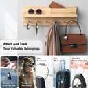 2 Pack AirTag Holders with Keychain - Secure Airtag Lock Case with Wire Cable Compatible with Apple AirTags for Keys, Luggage, Dog Collar, Backpack & More (Black)