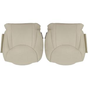 GXARTS Tan Front Driver and Passenger Side Bottom Replacement Perforated Leather Seat Cover Compatible with Lexus LS430 2001 2002 2003 2004 2005 2006