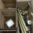 Gold Floor Lamps for Living Room Bedroom-3 Light Glass Floor Lamp with Three Led Bulb,Mid Century Standing Lamp Vintage Brass Tall Lamp Tree Floor Lamp for Bedroom Corner (Amber-Lotus)