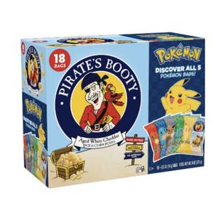 Pack of 3, Pirate's Booty Aged Chips White Cheddar Puffs Snack Multipack Pokemon - 9oz/18ct, BBD: 01/26/26