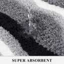 Bathroom Rug Set 5 Piece, Non Slip Microfiber Bath Mat, Black, 18"x26"+20"x32"+20"x48"+U20"x24"+Cover19"x21"