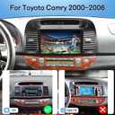 Qualcomm 8 Core 4+64G Radio for Toyota Camry 2000 2001 2002 2003 2004 2005 2006, Android Camry Car Stereo -Carplay/Android Auto/Bluetooth 5.1/SWC/FM RDS/9 inches Touch Screen