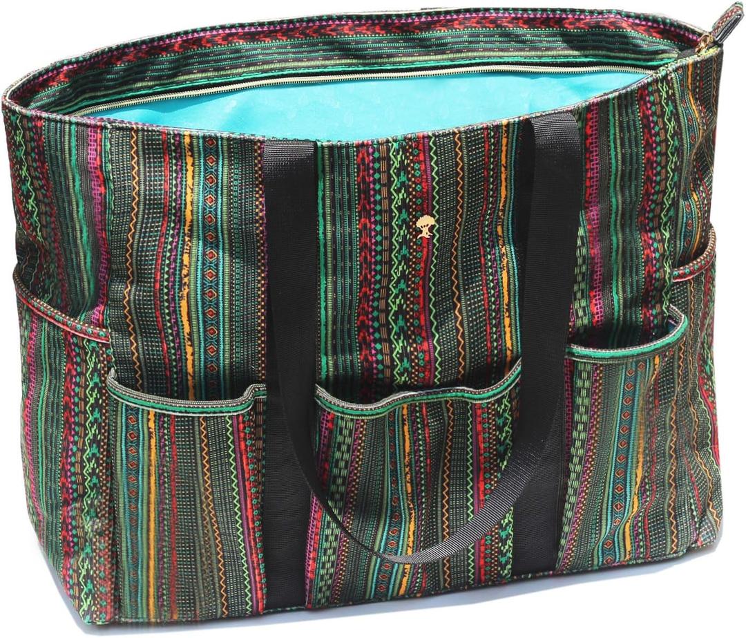 ESVAN Utility Tote Bag Weekender Duffle Bag with 13 Pockets - Perfect for Travel, Work, Gym, Beach, Teachers, and Nurses