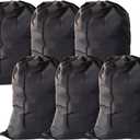 Extra Large Laundry Bag 6 Pack, Travel Laundry Bags with Drawstring Closure, 30"x40", for college, dorm and apartment dwellers (6Pcs Black)