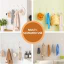 2 x Wall Hooks for Wall: 6 Pack Adhesive Coat Hooks for Hanging - Towel Hooks for Bathrooms - Clear Acrylic Decorative Rack for Entryway Mudroom