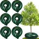 Foaincore 6 Pcs 20 Gallon Heavy Duty Tree Watering Ring PVC Drip Irrigation Deep Tree Root Watering Bag Round Trees Slow Release Water Pouch Planting Drip Irrigation Rings for Gardening Supply(Green)
