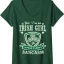 Womens I'm an Irish Girl, Perfect Funny St Patrick's Day Shirt Girl V-Neck T-Shirt, M