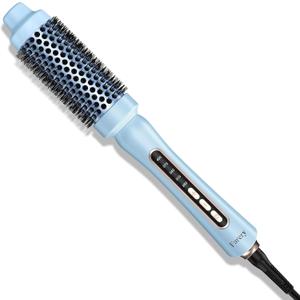 Farery Thermal Brush - Non-Blowing Design, Adjustable Temp & 1.5 Inch Barrel for Faster Smoother Styling Dual Voltage Travel Ready, Anti-Tangle Bristles, Blue