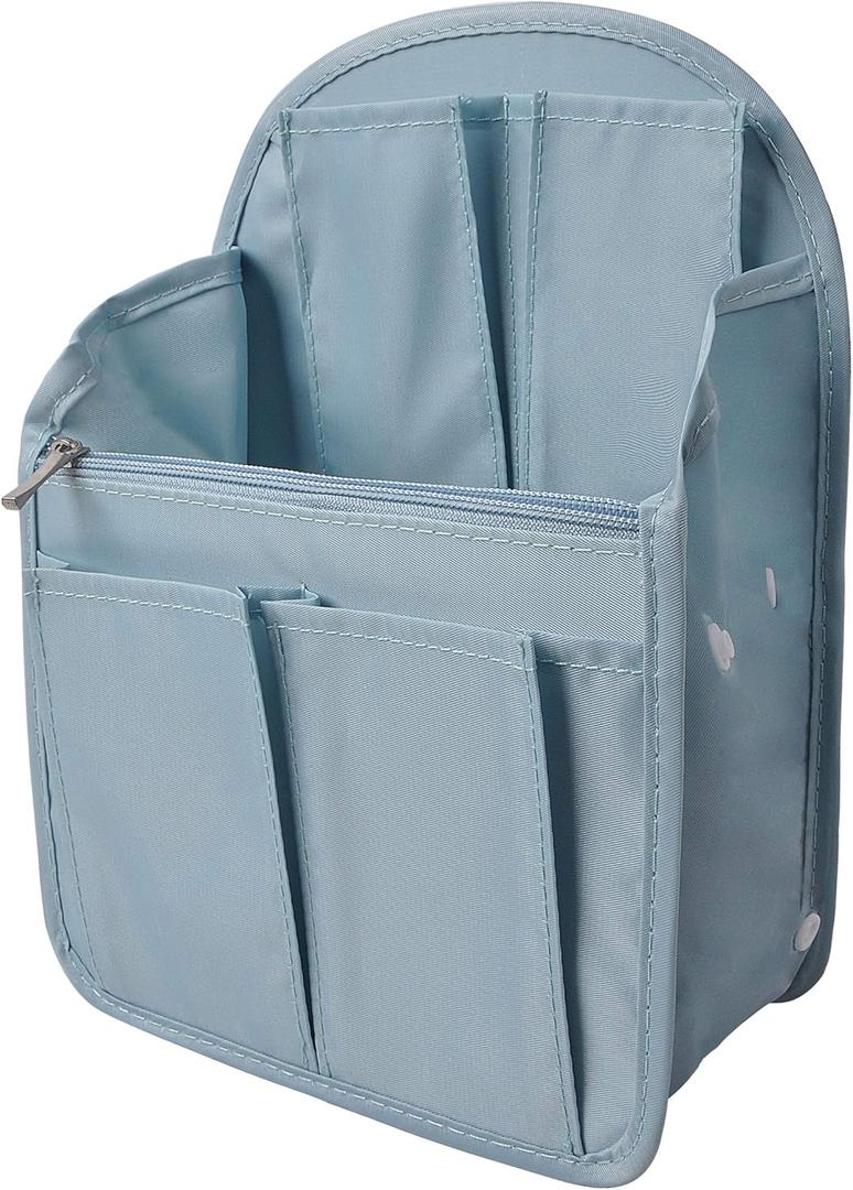 Vercord Backpack Organizer Insert Liner Hanging Travel Bag in Bag with Many Pockets (Large, Light Blue)
