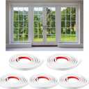 5 Rolls Total 32.8ft Window Grille Inserts Grid Kit Self Adhesive Peel and Stick Trim Simulated DIY Window Decorative PVC Strip Molding Trim Frames (White)