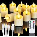 Homemory Rechargeable Flameless Candles, 2/4/6/8H Timer LED Votive Candles, 6 PCS Battery Operated Tea Lights with Timer for Table, Wedding, Christmas (USB Charging Cable Included)