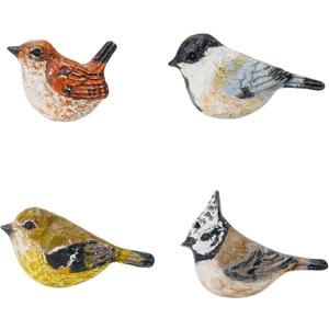 SOFFEE DESIGN Set of 4 Metal Birds Cabinet Knobs, Decorative Pull Handle for Door/Cabinet/Drawer, Four Kinds of Vivid Birds with Different Coloring Antique Decor