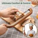 Miori Bread Slicer for Homemade Bread & Sourdough Bread Knife, Serrated Stainless Steel Blade, Wooden Handle for Even Slicing