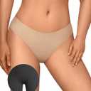 OEAK Seamless Thongs for Women Invisible Thongs No Show Thong Panty Liners Tangas Comfortable Workout G-Strings Underwear (L)