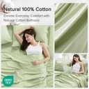 Comfort Spaces 100% Cotton Sheets King, Breathable & Soft Cotton Sheets, Naturally Cool Cotton Bed Sheets with 14" Elastic Pocket Fits up to 16" Mattress, All Seasons Sheet Set, Sage Green 4 Piece