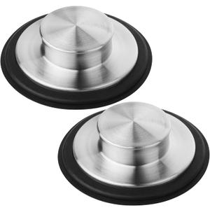 Tifanso Kitchen Sink Drain Stopper Cover, 2PCS Stainless Steel Garbage Disposal Stopper 3.34 Inch Drain Plug, Fits Standard Kitchen Sink Size of 3-1/2 Inch