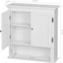 UTEX Bathroom Wall Cabinet, Bathroom Medicine Cabinet with Adjustable Shelves and Doors, Space Saving Wall Storage Cabinet, White