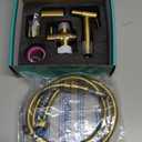 BARROCK Handheld Bidet Sprayer for Toilet, Stainless Steel Metal Made Baby Cloth Diaper Spraying Kit, Bathroom Toilet Bidet Attachment Set for Bathing Pets and Feminine Hygiene, Brushed Brass Gold