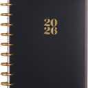 Happy Planner Disc-Bound Planner Jan.Dec. 2026, Includes 3 Extra Months and 2 Sticker Sheets, Classic Size, 7" x 9.25", Dashboard Layout, Modern Texture