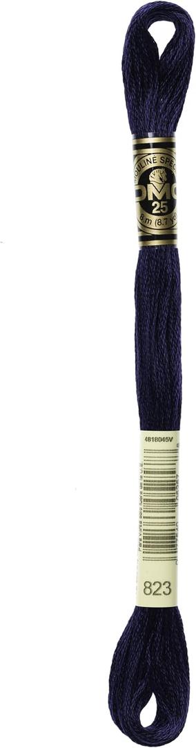 DMC Thread 6-Strand Embroidery Cotton 8.7 Yards Dark Navy Blue 117-823 (12-Pack)