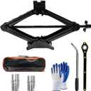 Sun Walker Car Jack Kit, 2 Ton (4409 lbs) Scissor Jack Spare Tire Changing Repair Tool with Lug Wrench, Portable Scissor Lift Jacks Universal Emergency Kit for Car Truck SUV
