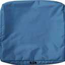 Classic Accessories Ravenna Water-Resistant 23 x 20 x 4 Inch Outdoor Back Cushion Slip Cover, Patio Furniture Cushion Cover, Empire Blue, Patio Furniture Cushion Covers