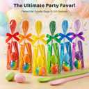 LovesTown 24PCS Egg Spoon Race Game Set for Easter Party Favors, Relay Race Wooden Egg Balance Carnival Games for Kids & Family Activity Holiday Hunt Game Outdoor Lawn Games