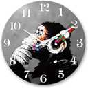 20 Inch Banksy Graffiti Gorilla Wooden Wall Clocks Battery Operated