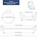 RUACQ 3 Pieces Bathroom Hardware Set, SUS 304 Stainless Steel Toilet Paper Holder, Towel Ring, 18-inch Towel Bar Set, Wall Mounted, Heavy Duty (Brushed Gold)