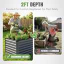 INNO STAGE 8x3x1.84ft Galvanized Raised Garden Bed, Raised Garden Bed Kit-Metal Planter Box Outdoor, Planting for Vegetables, Fruits, Herbs, Flowers, Grey, 832ft