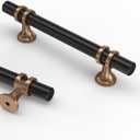 Asidrama 10 Pack 3 Inch(76mm) Champagne Bronze and Matte Black Kitchen Cabinet Handles, Cabinet Pulls Kitchen Cabinet Hardware Cupboard Handles Drawer Pulls (3" Hole Center)