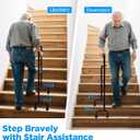 Stair Cane - Adjustable Height & Width Stair Climbing Assist Cane for Seniors & Post-Surgery Recovery, Stair Lift Assist for Going Up and Down Stairs, Universal Step Compatibility