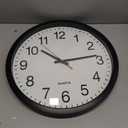 Bernhard Products Black Wall Clock Silent Non Ticking - XL 18 Inch Quality Quartz Battery Operated Round Easy to Read Home/Office/Classroom/School Clock