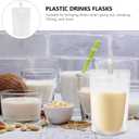 Operitacx 50 Pcs Reusable Clear Drink Pouches with Leakproof Suction Nozzle, Stand-up Travel Liquid Pouch, Beverage Bags for Juice Milk Homemade Drinks 6.69X4.33X2.36 Inches (300ml)