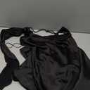 2026 Satin One Shoulder Maxi Dress for Women Summer Silk Formal Elegant Backless Ruffle Sleeveless Wedding Guest Dresses (Medium, Black)