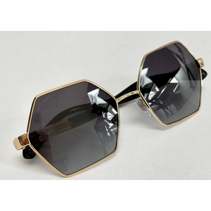 BVLGARI Serpenti BV6163 Black Gold Snake Scales Geometric Fashion Sunglass 6163
