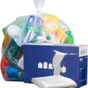 Plasticplace 32-33 Gallon Trash Bags  1.5 Mil  Clear Heavy Duty Garbage Can Liners  33" x 39", 100 Count (Pack of 1), (W33LDC15)