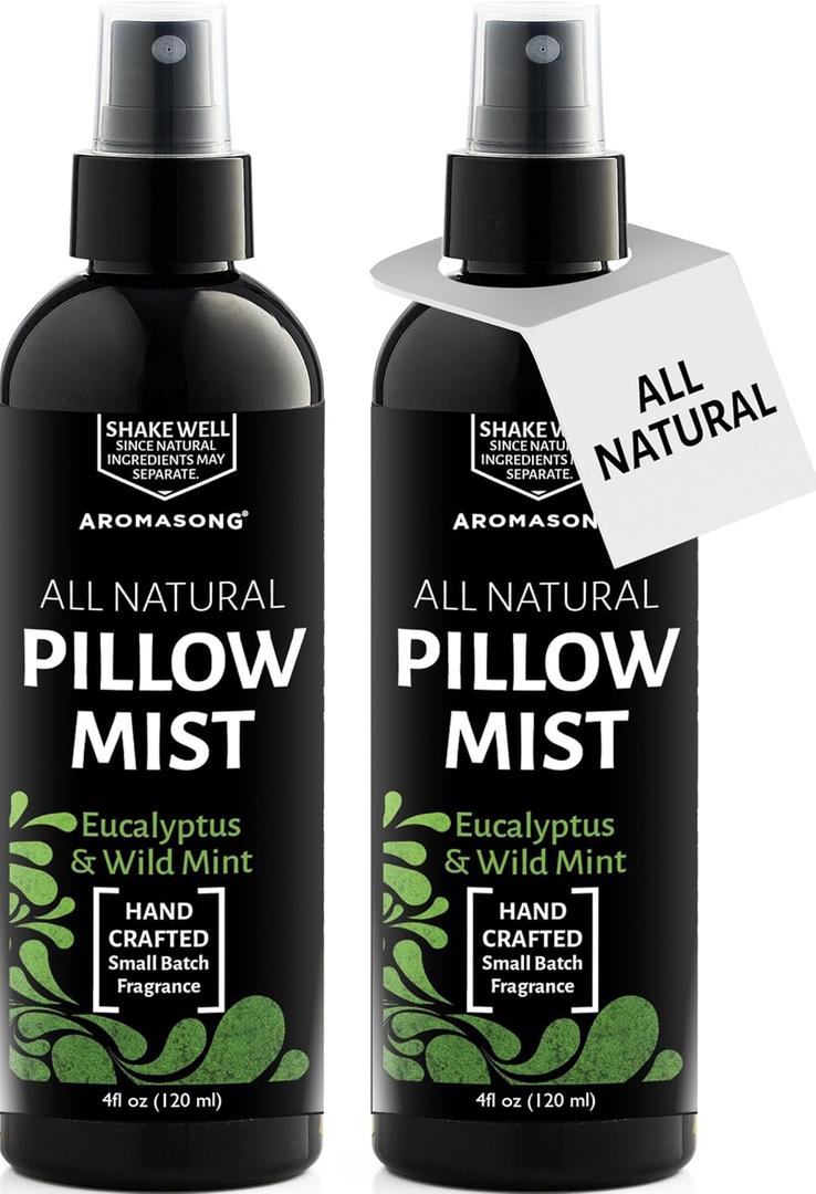 Aromasong Eucalyptus Pillow Spray For Sleeping - All Natural Calming Linen & Bedtime Sleep mist For Deep Sleep - Pillow Spray Aromatherapy With Botanical Essential Oils For Relaxing Stress
