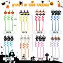 24 PCS Reusable Straws for Halloween Theme Party Birthday Decorations with 2 PCS Cleaning Brushes (Halloween Pumpkin)