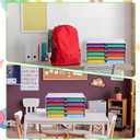 Ripeng 2 Pcs Classroom Paper Storage Organizer Construction Squiggles and Dots Paper Storage Desktop Mailbox File Sorter Literature Cardboard Organizer for Home Office School, 19.7 x 12.4 x 11.8 Inch