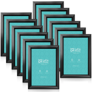 Lavie hOme 4x6 Picture Frames 12 Pack Black Simple Designed Photo Frame 