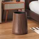 2.1 Gallon Metal Imitation Wood Grain Bathroom Trash Can