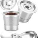 Reusable Stainless Steel Coffee Pod, Compatible with Keurig Makers, 50mm x 42mm (Two containers + graduated spoons)