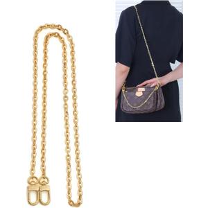 Purse Chain Strap Crossbody Gold Chain Shoulder Bag Replacement Strap (Length:34.4inch)