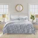 Nautica - Full/Queen Comforter Set, Cotton Reversible Bedding Set with Matching Shams (Tortola Blue, Full/Queen)